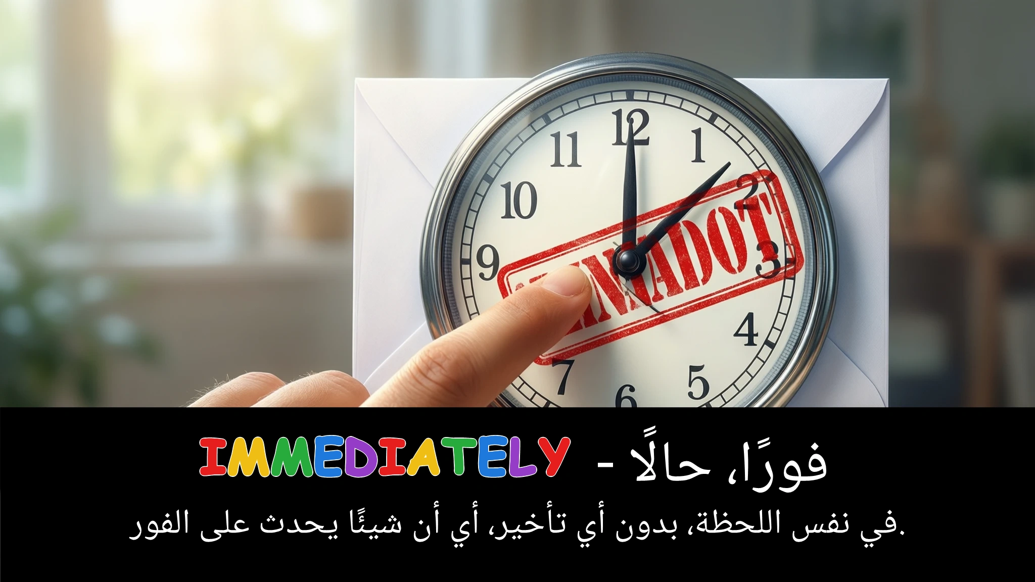 Arabic Illustration for immediately